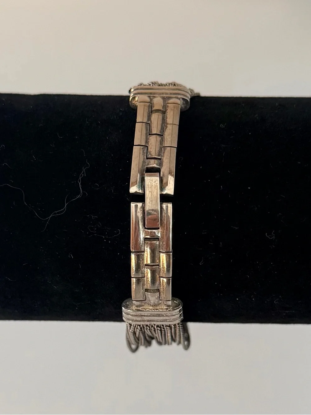 Tangent Silver-Tone Quartz Chain Link Watch